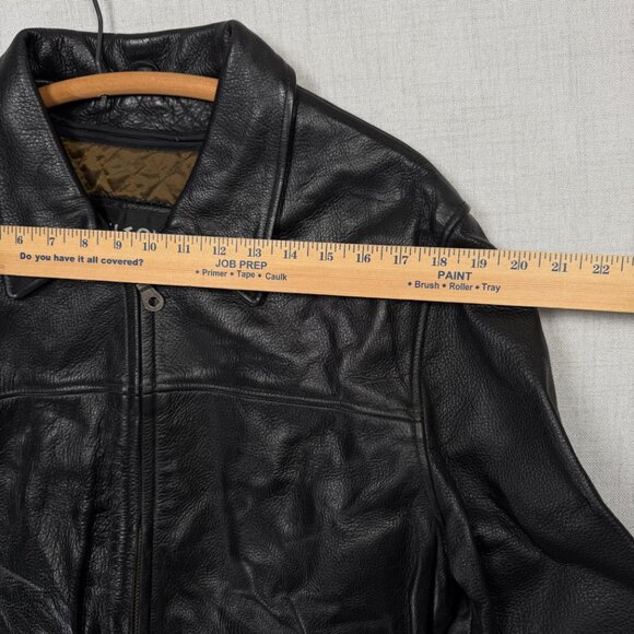 Vintage Wilsons Leather Black Jacket Full Zip Front Quilted Liner Size S - Picture 7 of 14